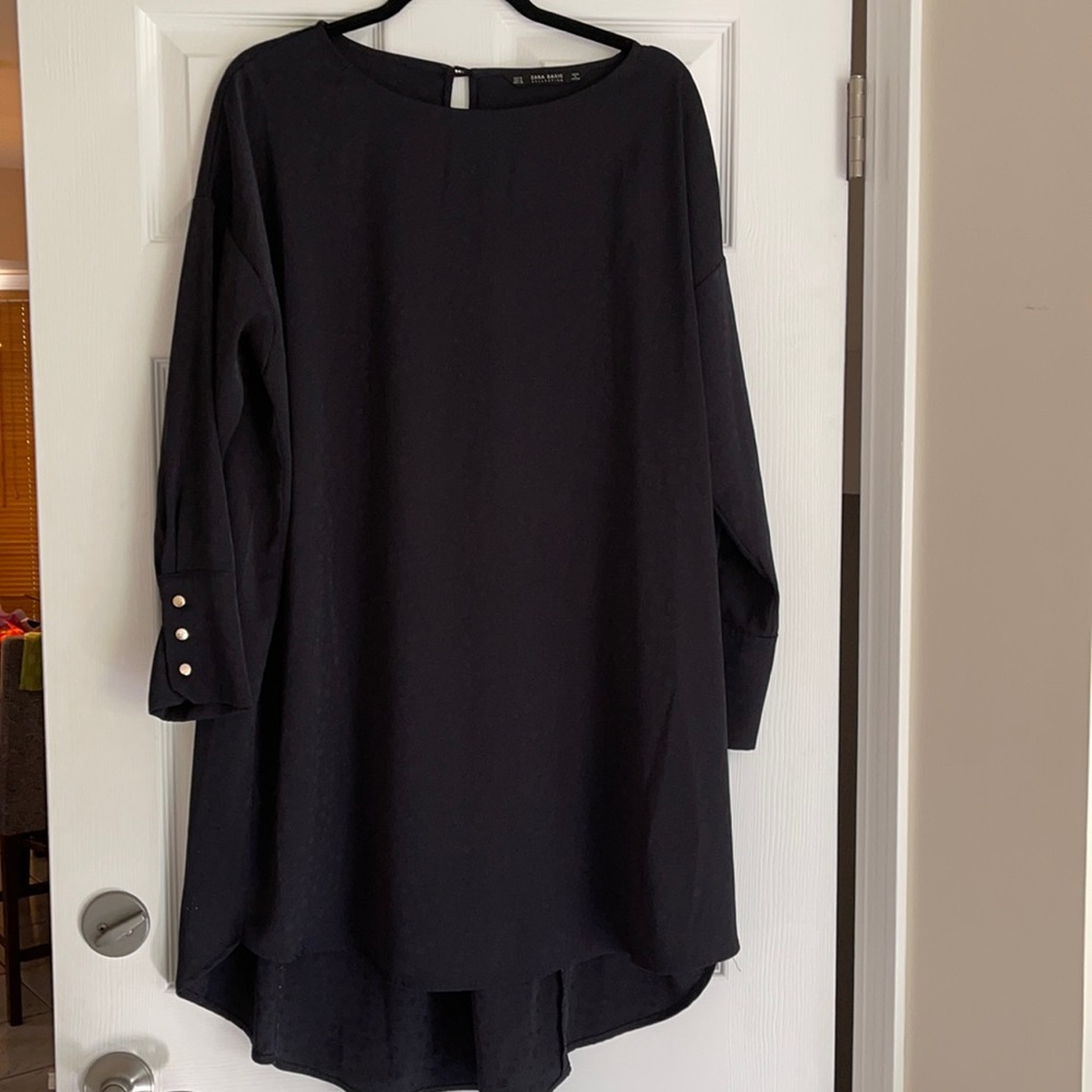 Zara Navy Blue Silky Dress